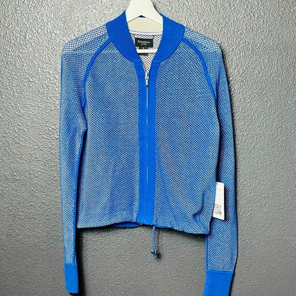 Rondina Women's Zip Cardigan Royal Blue Medium NWT - Picture 2 of 8